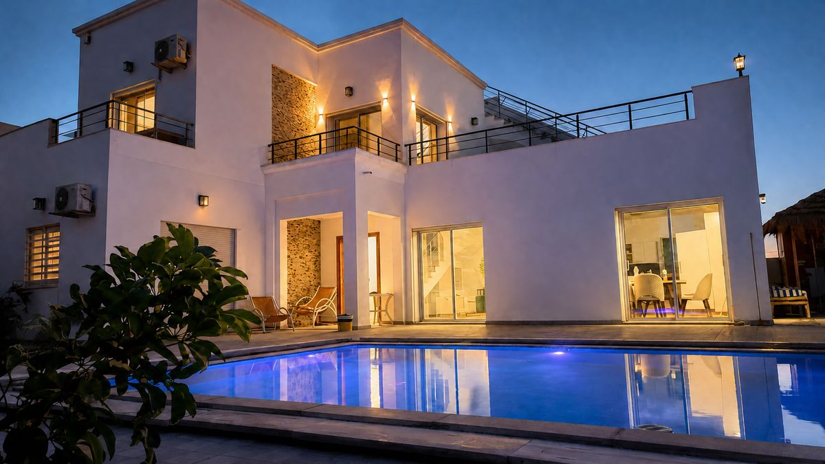 Grande piscine de 9m de la Villa Osmose