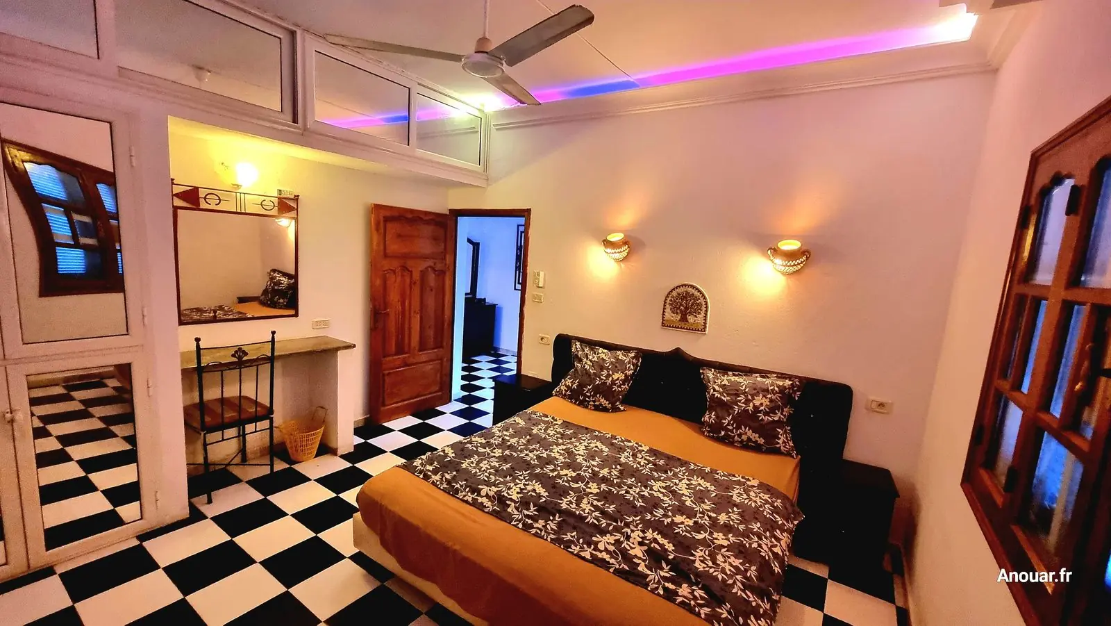 Location villa milka djerba chambre 1 ambiance rose lit double midoun
