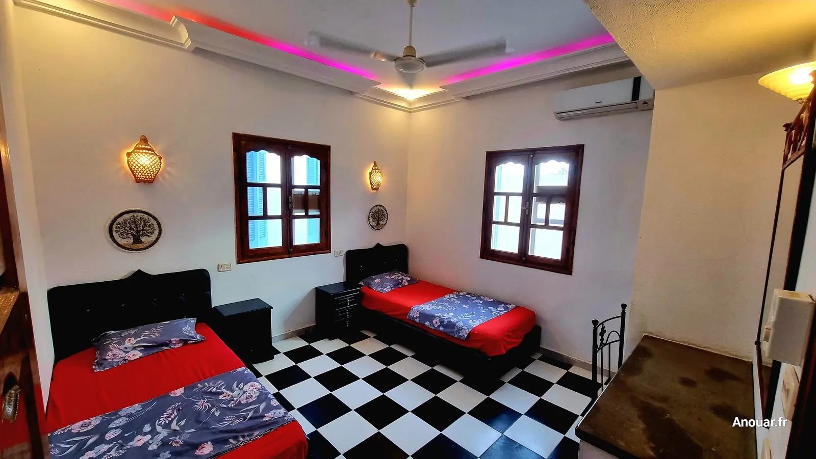 Location villa milka djerba chambre 2 deux lits simples plage de sidi yeti