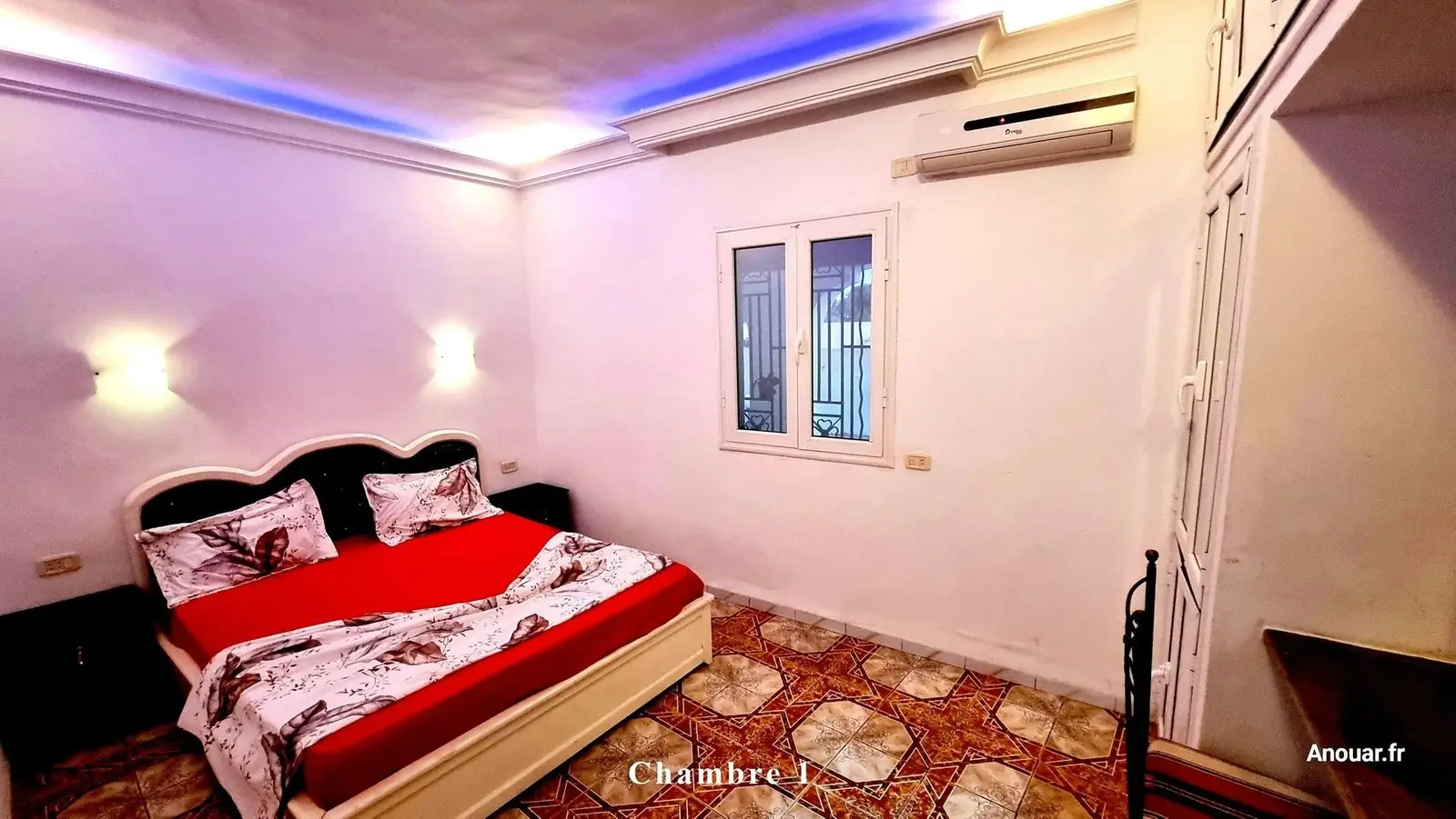 Location villa djerba piscine jacuzzi chambre 1 climatisee lit double tezdaine